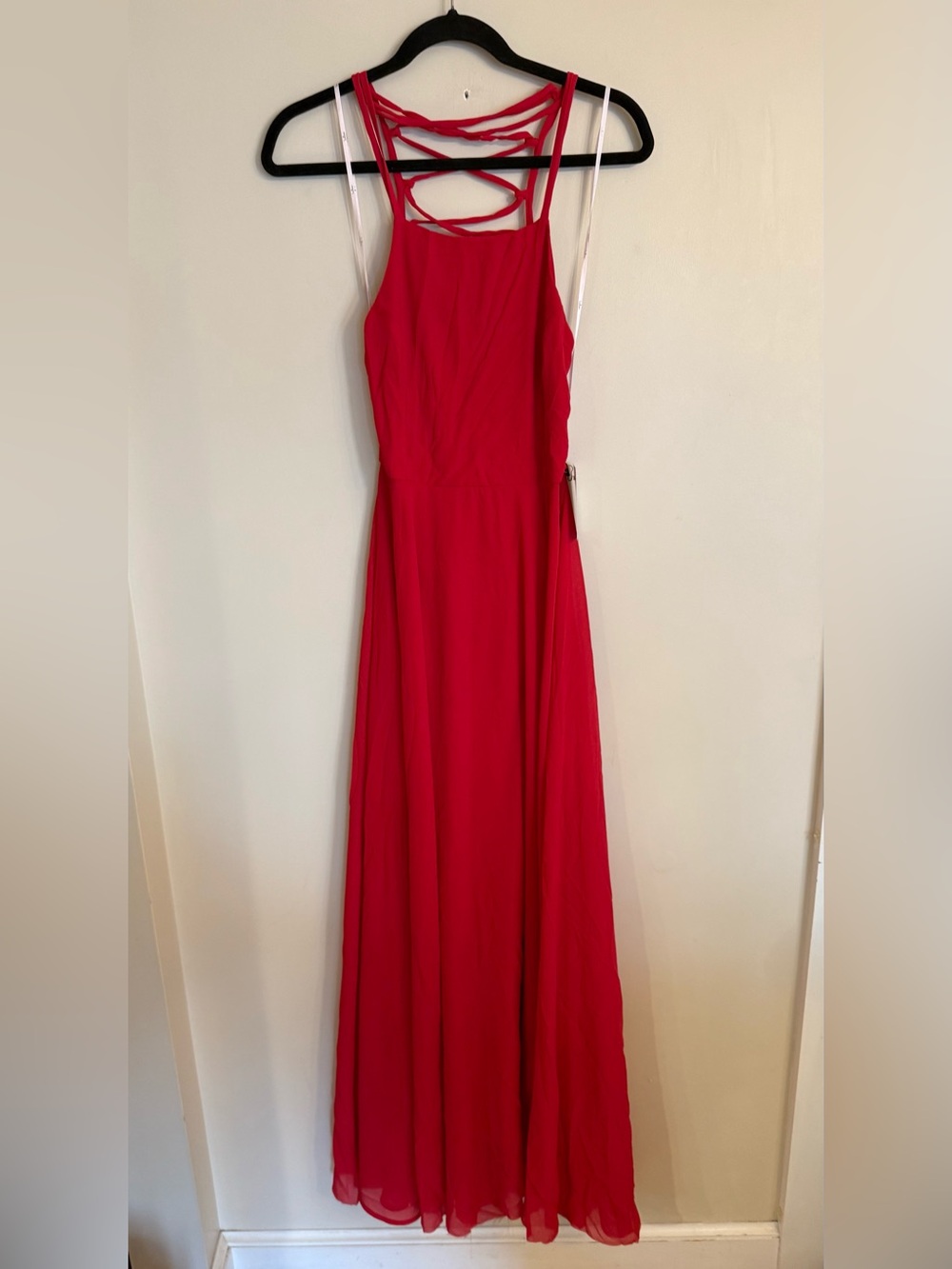 Lulu's Red Strappy Back Maxi Dress medium